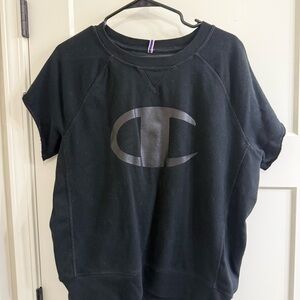 Champion Black Short Sleeve Sweatshirt